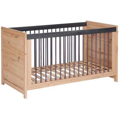My Baby Lou Gitterbett Benton, Eiche, Dunkelgrau, Holz, Holzwerkstoff, Buche, massiv, Sperrholz, 76.5x80x145 cm, zum Juniorbett umbaubar, Lattenrost inklusive, höhenverstellbar, Babymöbel, Babybetten, Gitterbett My Baby Lou Gitterbett Benton, Eiche, Dunkelgrau, Holz, Holzwerkstoff, Buche, massiv, Sperrholz, 76.5x80x145 cm, zum Juniorbett umbaubar, Lattenrost inklusive, höhenverstellbar, Babymöbel, Babybetten, Gitterbett