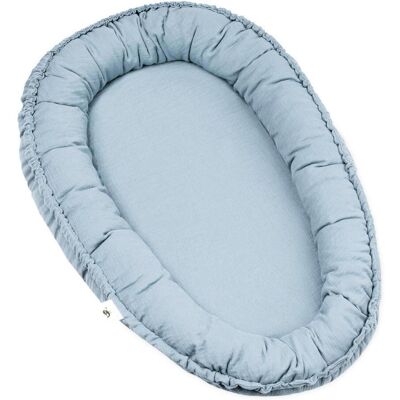 Julius Zöllner Kuschelnest Musselin, Pastellblau, 55 cm, Schlafen, Babybett-Ausstattung, Babynestchen, Kuschelnest für Babys Julius Zöllner Kuschelnest Musselin, Pastellblau, 55 cm, Schlafen, Babybett-Ausstattung, Babynestchen, Kuschelnest für Babys