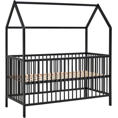 My Baby Lou Gitterbett Emma, Schwarz, Holz, Buche, vollmassiv, 75x161x144 cm, höhenverstellbar, Sprossen mit Normabstand, zum Sitzsofa umbaubar, Aufbauanleitung im Karton, Lattenrost inklusive, Schlupfsprossen, Babymöbel, Babybetten, Gitterbett My Baby Lou Gitterbett Emma, Schwarz, Holz, Buche, vollmassiv, 75x161x144 cm, höhenverstellbar, Sprossen mit Normabstand, zum Sitzsofa umbaubar, Aufbauanleitung im Karton, Lattenrost inklusive, Schlupfsprossen, Babymöbel, Babybetten, Gitterbett