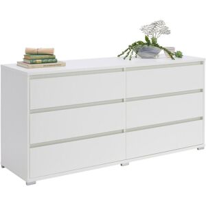 Carryhome Kleiderschrank - 160/79/48 cm - Weiß - 6 Schubladen - Geräumiger Schrank Carryhome Kleiderschrank - 160/79/48 cm - Weiß - 6 Schubladen - Geräumiger Schrank