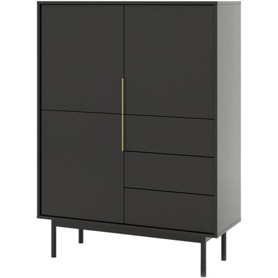 Boxxx Highboard Viva, Schwarz, Holz, 1 Fächer, 3 Schublade(n) Schubladen, 104x139.5x39 cm, Typenauswahl, Beimöbel erhältlich, stehend, Wohnzimmer, Kommoden & Sideboards, Highboards Boxxx Highboard Viva, Schwarz, Holz, 1 Fächer, 3 Schublade(n) Schubladen, 104x139.5x39 cm, Typenauswahl, Beimöbel erhältlich, stehend, Wohnzimmer, Kommoden & Sideboards, Highboards
