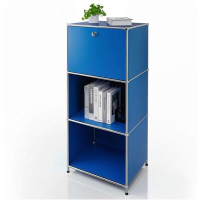 Floordirekt Regal Concept Epure Mk-107, Blau, Metall, 50x121x40 cm, stehend, Wohnzimmer, Regale, Bücherregale Floordirekt Regal Concept Epure Mk-107, Blau, Metall, 50x121x40 cm, stehend, Wohnzimmer, Regale, Bücherregale