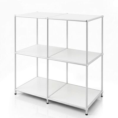 Floordirekt Regal Concept Epure Mk-027, Weiß, Metall, 78x82x40 cm, stehend, Wohnzimmer, Regale, Bücherregale Floordirekt Regal Concept Epure Mk-027, Weiß, Metall, 78x82x40 cm, stehend, Wohnzimmer, Regale, Bücherregale
