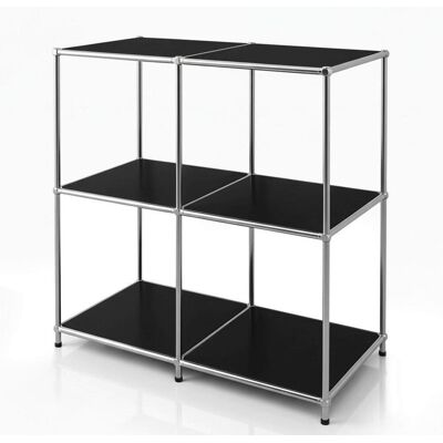 Floordirekt Regal Concept Epure Mk-027, Schwarz, Metall, 78x82x40 cm, stehend, Wohnzimmer, Regale, Bücherregale Floordirekt Regal Concept Epure Mk-027, Schwarz, Metall, 78x82x40 cm, stehend, Wohnzimmer, Regale, Bücherregale