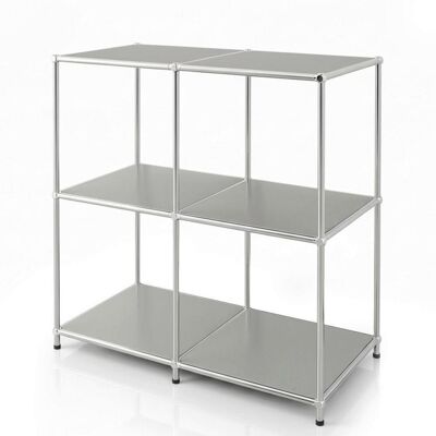 Floordirekt Regal Concept Epure Mk-027, Grau, Metall, 78x82x40 cm, stehend, Wohnzimmer, Regale, Bücherregale Floordirekt Regal Concept Epure Mk-027, Grau, Metall, 78x82x40 cm, stehend, Wohnzimmer, Regale, Bücherregale