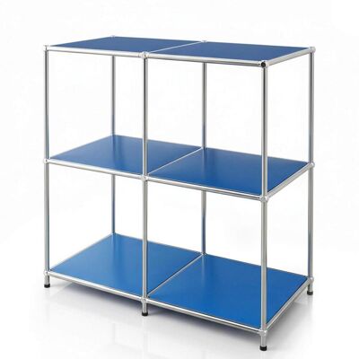 Floordirekt Regal Concept Epure Mk-027, Blau, Metall, 78x82x40 cm, stehend, Wohnzimmer, Regale, Bücherregale Floordirekt Regal Concept Epure Mk-027, Blau, Metall, 78x82x40 cm, stehend, Wohnzimmer, Regale, Bücherregale