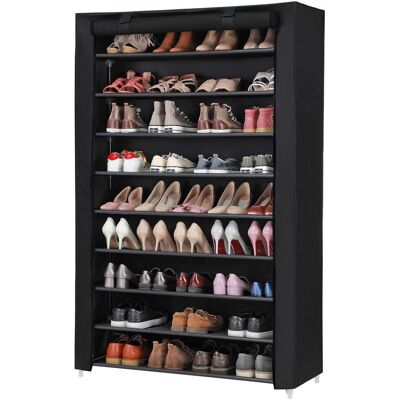 Boxxx Schuhregal Songmics, Schwarz, Textil, 10 Fächer, 100x162x28 cm, Garderobe, Schuhaufbewahrung, Schuhregale Boxxx Schuhregal Songmics, Schwarz, Textil, 10 Fächer, 100x162x28 cm, Garderobe, Schuhaufbewahrung, Schuhregale