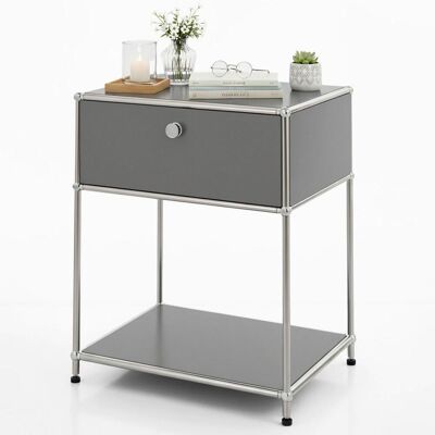 Floordirekt Regal Concept Epure Mk-139, Grau, Metall, 50x65x40 cm, stehend, Wohnzimmer, Regale, Bücherregale Floordirekt Regal Concept Epure Mk-139, Grau, Metall, 50x65x40 cm, stehend, Wohnzimmer, Regale, Bücherregale