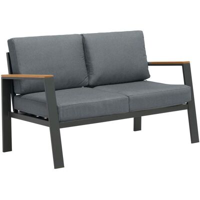 Ambia Garden Loungesofa, Anthrazit, Grau, Natur, Holz, Metall, Textil, Eukalyptusholz, massiv, 2-Sitzer, Füllung: Komfortschaum,Schaumstoff, Polyester, 132x74x75 cm, Loungemöbel, Outdoorsofas Ambia Garden Loungesofa, Anthrazit, Grau, Natur, Holz, Metall, Textil, Eukalyptusholz, massiv, 2-Sitzer, Füllung: Komfortschaum,Schaumstoff, Polyester, 132x74x75 cm, Loungemöbel, Outdoorsofas