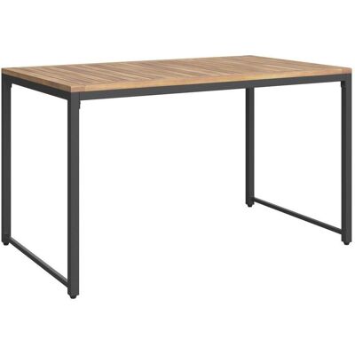 Ambia Garden Gartentisch, Natur, Schwarz, Holz, Metall, Akazie, vollmassiv, rechteckig, 120x65x70 cm, Gartenmöbel, Gartentische, Gartentische Ambia Garden Gartentisch, Natur, Schwarz, Holz, Metall, Akazie, vollmassiv, rechteckig, 120x65x70 cm, Gartenmöbel, Gartentische, Gartentische