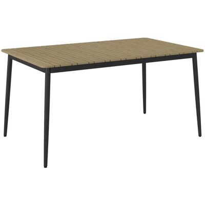 Ambia Garden Gartentisch, Natur, Dunkelgrau, Metall, Kunststoff, rechteckig, konisch, 150x74x90 cm, rostfrei, Gartenmöbel, Gartentische, Gartentische Ambia Garden Gartentisch, Natur, Dunkelgrau, Metall, Kunststoff, rechteckig, konisch, 150x74x90 cm, rostfrei, Gartenmöbel, Gartentische, Gartentische