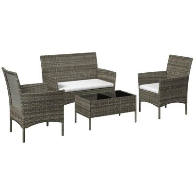 Ambia Garden Gartenset, Creme, Grau, Schwarz, Textil, 4-teilig, Füllung: Schaumstoff, Tisch mit Glasplatte, Gartenmöbel, Gartenmöbel-Sets Ambia Garden Gartenset, Creme, Grau, Schwarz, Textil, 4-teilig, Füllung: Schaumstoff, Tisch mit Glasplatte, Gartenmöbel, Gartenmöbel-Sets