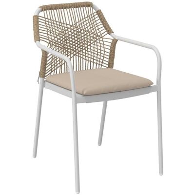 Ambia Garden Gartenstuhl, Grau, Weiß, Metall, Kunststoff, Textil, Füllung: Schaumstoff, Rundrohr, 54.5x84x64 cm, stapelbar, Gartenmöbel, Gartenstühle, Gartenstühle Ambia Garden Gartenstuhl, Grau, Weiß, Metall, Kunststoff, Textil, Füllung: Schaumstoff, Rundrohr, 54.5x84x64 cm, stapelbar, Gartenmöbel, Gartenstühle, Gartenstühle