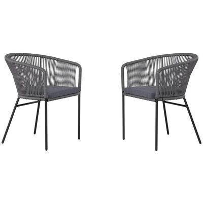 Ambia Garden Gartensessel-Set, Grau, Schwarz, Metall, Textil, 56x72x59 cm, Gartenmöbel, Gartenstühle, Gartenstühle Ambia Garden Gartensessel-Set, Grau, Schwarz, Metall, Textil, 56x72x59 cm, Gartenmöbel, Gartenstühle, Gartenstühle