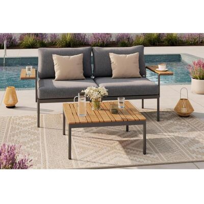 Ambia Garden Loungegarnitur, Natur, Dunkelgrau, Metall, Textil, Kunststoff, 3-teilig, Füllung: Polyester,Schaumstoff, einzeln stellbar, eckig, 85x64.5x71.5 cm, regenabweisend, geeignet für Balkon, Loungemöbel, Gartenlounge-Sets Ambia Garden Loungegarnitur, Natur, Dunkelgrau, Metall, Textil, Kunststoff, 3-teilig, Füllung: Polyester,Schaumstoff, einzeln stellbar, eckig, 85x64.5x71.5 cm, regenabweisend, geeignet für Balkon, Loungemöbel, Gartenlounge-Sets
