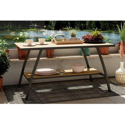Ambia Garden Loungetisch, Teak, Holz, Metall, Akazie, massiv, rechteckig, eckig, 113x59x60.5 cm, Loungemöbel, Loungetische Ambia Garden Loungetisch, Teak, Holz, Metall, Akazie, massiv, rechteckig, eckig, 113x59x60.5 cm, Loungemöbel, Loungetische