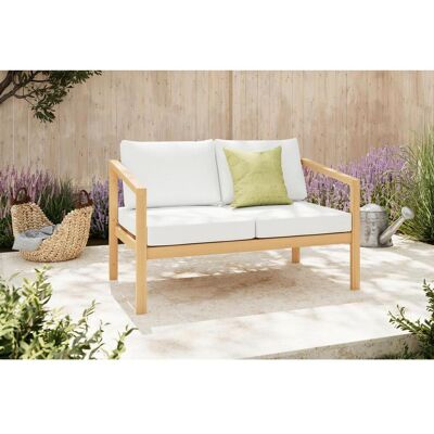 Ambia Garden Gartenbank, Creme, Akazie, Holz, Textil, Akazie, massiv, 2-Sitzer, 130x75x80 cm, Gartenmöbel, Gartenbänke Ambia Garden Gartenbank, Creme, Akazie, Holz, Textil, Akazie, massiv, 2-Sitzer, 130x75x80 cm, Gartenmöbel, Gartenbänke
