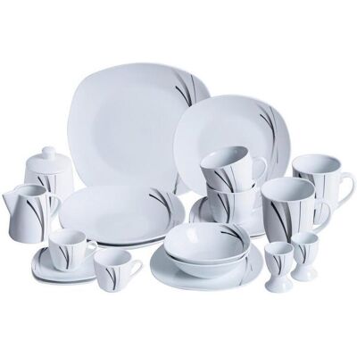 Van Well Kombiservice Alaska, Grau, Schwarz, Weiß, Keramik, 62-teilig, 180 ml,180 ml,230 ml,280 ml,100 ml,330 ml, Essen & Trinken, Geschirr, Geschirr-Sets, Kombiservice Van Well Kombiservice Alaska, Grau, Schwarz, Weiß, Keramik, 62-teilig, 180 ml,180 ml,230 ml,280 ml,100 ml,330 ml, Essen & Trinken, Geschirr, Geschirr-Sets, Kombiservice