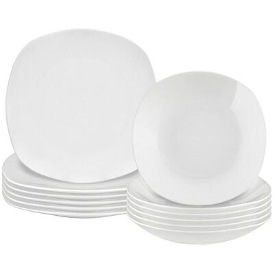 Boxxx Weiße 12-teilige Porzellan-Geschirrset - Essteller-Set Boxxx Weiße 12-teilige Porzellan-Geschirrset - Essteller-Set
