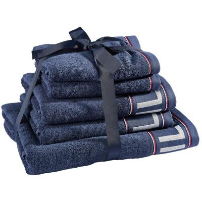 Tommy Hilfiger Frottierset Degree, Blau, Textil, 5-teilig, Uni, Badtextilien, Handtuch-Sets Tommy Hilfiger Frottierset Degree, Blau, Textil, 5-teilig, Uni, Badtextilien, Handtuch-Sets