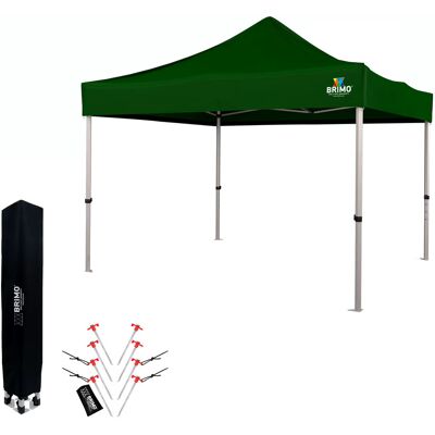 Partyzelt 3×3 m Premium UV-/PVC-Schutz Robuste BRIMO-Konstruktion Schneller Aufbau ohne Werkzeug - ohne Wände - Grün 70% polyester, 30% PVC Partyzelt 3×3 m Premium UV-/PVC-Schutz Robuste BRIMO-Konstruktion Schneller Aufbau ohne Werkzeug - ohne Wände - Grün 70% polyester, 30% PVC