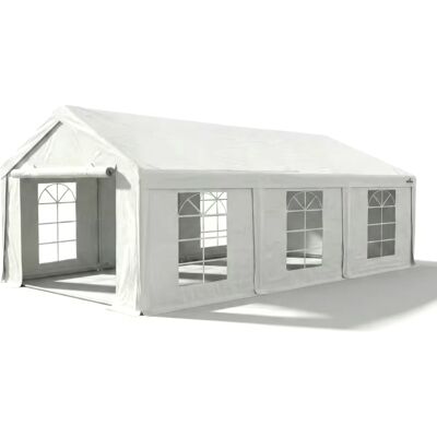 BRIMO Mobile Garage und Lagerzelt 4x6 m – robuster Unterstand für das Auto - - 50% PVC, 50% Stahl BRIMO Mobile Garage und Lagerzelt 4x6 m – robuster Unterstand für das Auto - - 50% PVC, 50% Stahl