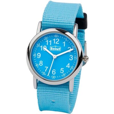 Scout Analoge Kinderuhr mit hellblauem Zifferblatt, Quarzwerk blau Scout Analoge Kinderuhr mit hellblauem Zifferblatt, Quarzwerk blau