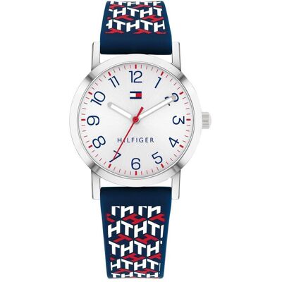 Tommy Hilfiger Kinder Armbanduhr aus Edelstahl mit Silikonband, blau blau Tommy Hilfiger Kinder Armbanduhr aus Edelstahl mit Silikonband, blau blau