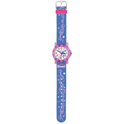 Scout Mädchenuhr Delfin mit Textilarmband, blau, pink pink Scout Mädchenuhr Delfin mit Textilarmband, blau, pink pink