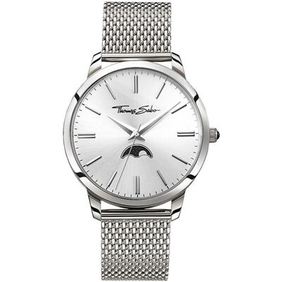 Thomas Sabo Herrenuhr Rebel Spirit Moonphase aus Edelstahl silber Thomas Sabo Herrenuhr Rebel Spirit Moonphase aus Edelstahl silber