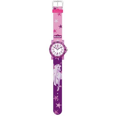 Scout Lila Mädchenuhr Einhorn und Sterne mit Textilarmband rosa Scout Lila Mädchenuhr Einhorn und Sterne mit Textilarmband rosa