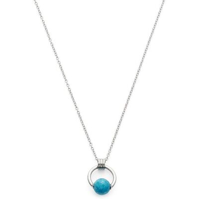 Leonardo Damenkette Noce aus Edelstahl mit blauem Quarzstein silber Leonardo Damenkette Noce aus Edelstahl mit blauem Quarzstein silber
