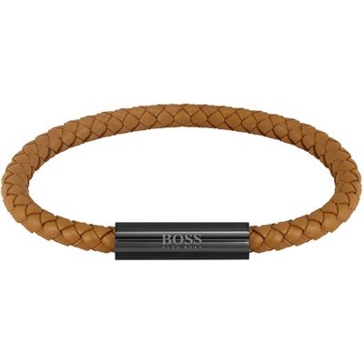 Hugo Boss Armband Braided Leather aus Edelstahl, Leder braun Hugo Boss Armband Braided Leather aus Edelstahl, Leder braun