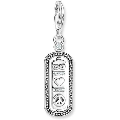 Thomas Sabo Love and Peace Charm aus 925er Silber mit Zirkonia silber Thomas Sabo Love and Peace Charm aus 925er Silber mit Zirkonia silber