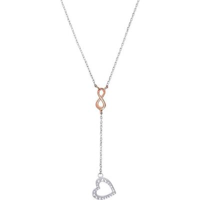 s.Oliver Infinity Y-Kette aus 925er Silber mit Herz, IP Rosé s.Oliver Infinity Y-Kette aus 925er Silber mit Herz, IP Rosé