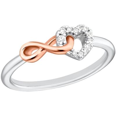 s.Oliver Ring für Damen aus 925er Silber mit Herz, Infinity silber-rosé s.Oliver Ring für Damen aus 925er Silber mit Herz, Infinity silber-rosé