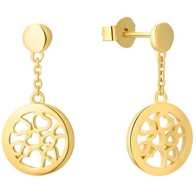 s.Oliver Ohrstecker Herz für Damen aus 925er Silber, IP Gold gold s.Oliver Ohrstecker Herz für Damen aus 925er Silber, IP Gold gold