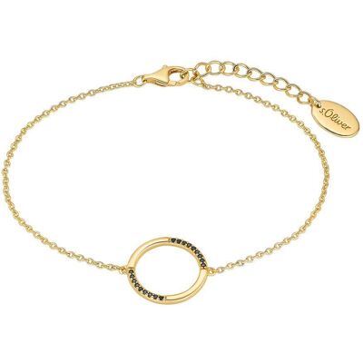 s.Oliver Armband aus 925er Silber mit schwarzen Zirkonia, gold gold s.Oliver Armband aus 925er Silber mit schwarzen Zirkonia, gold gold