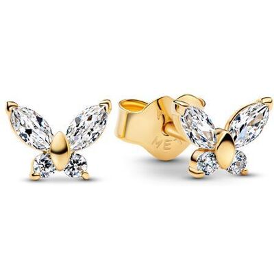 Pandora Schmetterling Ohrstecker für Damen, IP Gold, Timeless gold Pandora Schmetterling Ohrstecker für Damen, IP Gold, Timeless gold
