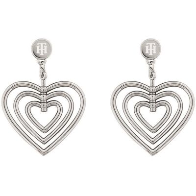 Tommy Hilfiger Herz Ohrstecker Casual für Damen aus Edelstahl silber Tommy Hilfiger Herz Ohrstecker Casual für Damen aus Edelstahl silber