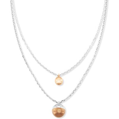 Tommy Hilfiger Layerkette Dressed für Damen aus Edelstahl silber-rosé Tommy Hilfiger Layerkette Dressed für Damen aus Edelstahl silber-rosé