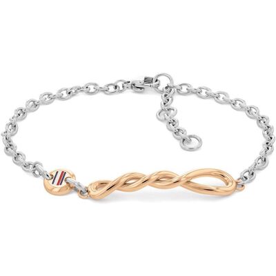 Tommy Hilfiger Damenarmband Dressed aus Edelstahl, bicolor silber-rosé Tommy Hilfiger Damenarmband Dressed aus Edelstahl, bicolor silber-rosé