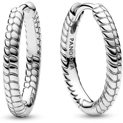 PANDORA Sterlingsilber Damen Creolen, Moments-Kollektion silber PANDORA Sterlingsilber Damen Creolen, Moments-Kollektion silber
