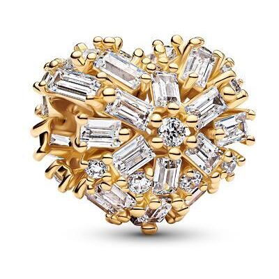 Pandora Herz Slide-Charm mit Zirkonia, vergoldet, Moments gold Pandora Herz Slide-Charm mit Zirkonia, vergoldet, Moments gold