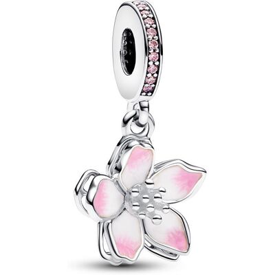 Pandora Charm Anhänger Kirschblüte aus 925er Silber, Zirkonia silber Pandora Charm Anhänger Kirschblüte aus 925er Silber, Zirkonia silber