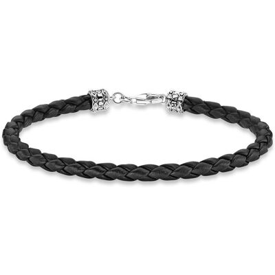 Thomas Sabo Geflochtenes, schwarzes Lederarmband Verschluss Silber schwarz Thomas Sabo Geflochtenes, schwarzes Lederarmband Verschluss Silber schwarz