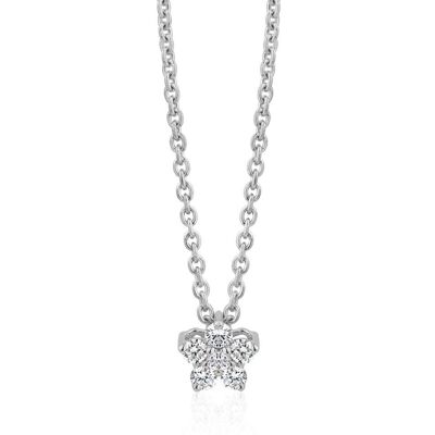 Brilladia Halskette Blüte aus 585er Weißgold mit Diamanten silber Brilladia Halskette Blüte aus 585er Weißgold mit Diamanten silber