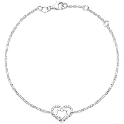 Brilladia 750er Weißgold-Armband Herz 28 Diamanten silber Brilladia 750er Weißgold-Armband Herz 28 Diamanten silber