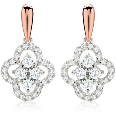 Unique Diamantohrschmuck Blüte 0,157 ct gesamt bicolor silber-gold Unique Diamantohrschmuck Blüte 0,157 ct gesamt bicolor silber-gold