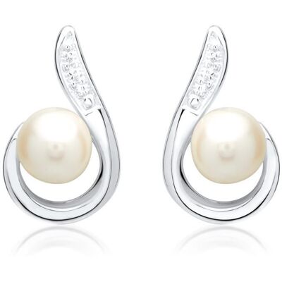 Unique Damen-Ohrringe 585er Weißgold Perlen silber Unique Damen-Ohrringe 585er Weißgold Perlen silber
